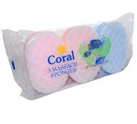 1 PACK OF 3 CORAL BATH MASSAGE SPONGES