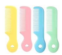 1 Pack of 4 Round Colorful Tip Bristles Baby Cute Comb Baby Grooming for Sensitive Scalp Skin, for Nursery Newborn Infant Girl Boy Kids Comb Baby，Grooming and Healthcare Kits