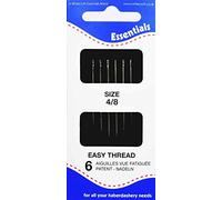 1 Pack of 6 Essentials Easy Thread Sewing Needles Size 4/8