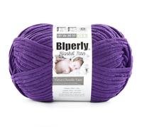 1 Pack of Chenille Baby Soft Blanket Yarn for Crocheting - #6 Super Bulky Big Twist Texture Chunky Yarn for Knitting Amigurumi & Home Decor (7 oz 142 yd Each)（Dark Purple）