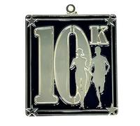 1 Pack of Large 10K Medals Run Race Walk Gold and Black Medals Trophy Award with Neck Ribbons Ten
