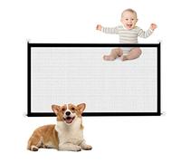1 Pack Of Pet Fence, Dog Door Safety Door, Dog Guardrail Isolation Net At The Entrance Of Indoor And Outdoor Stairs, Black 110 * 72cm Easy To Assemble Baby Door, Pet Door Including 4 Hooks