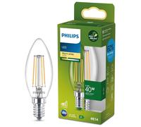 PHILIPS LED Light Bulb Classic, UltraEfficient,40W, 485Lm, B35, E14 2700K, Clear Glass