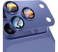 1 Pack One-Piece Full Coverage Camera Lens Protector for iPhone 17 Pro Max | Aluminum Alloy Frame, 9H Tempered Glass, Anti-Reflective, Scratch Resistant, Alignment Kit, Case Friendly - Deep Blue