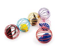 1 Pack Pet Cat Kitten Funny Playing Toy Teal Fake Mouse Mice Rat In Cage Ball Random Color Pet Supplies. Professional design