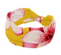 1 Pack Pink Art Cherry Blossom-438 Elastic Soft Fabric Non-Slip Women's Fashion Headbands - Soft, Wide, and Stylish for All Occasions