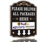 1 Pack Please Deliver All Packages Here Sign 14” x 10” Leave Package Deliveries Here Signs Rust-Free Aluminum Weatherproof Easy to Install