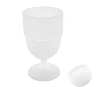 1 Pack Portable Collapsible Silicone Wine Glasses, Collapsible Silicone Cup, Travel Camp Wine Glasses for Picnic Indoor Outdoor, Reusable, Capacity 7 Oz, White