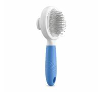 1 Pack Premium Pet Brush, Self Cleaning Slicker Brush for Shedding and Grooming, Skin-Friendly Stainless Steel Undercoat Massaging Tool, Long or Short Haired Pets, (Blue)