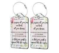 1 Pack Psalms 1032-5 Luggage Tags for Suitcases PU Leather Privacy Protection Bag Tags Travel Essentials