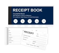 1 Pack Receipt Book with Counterfoils 50 Pages Check Receipt Book 2 Part Receipt Book Duplicate 80x200 mm Cheque Book Style Receipt Book Small Cash Receipt Book for Cash Check Payments