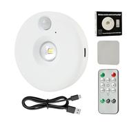 1 Pack Rechargeable Wireless Puck Light With Remote, USB Type C Unit With 3 Color Temperatures, Stick On LED Push Lamp, Battery Operated Magnetic Round Fixture For Cabinet, Shelf and Stair Lighting