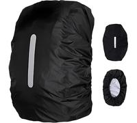 1 Pack Reflective Backpack Cover, 30L-40L Black Snowproof Waterproof Backpack Rain Cover, Anti Slip Dustproof Ultralight Cover School Bag for Outdoor Climbing Cycling Hiking Sports Camping