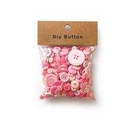 1 Pack Resin Sewing Buttons Round Mixed Buttons for Clothes Sewing DIY Craft Projects, 150g, Pink