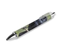 1 Pack Retractable Black Ballpoint Pens for Smooth Writing 0.5mm Fine Point Fineliner Refillable Quick Dry Gel Ink Black Crow Birds on A Branch Rollerball Pens Comfort Grip for Journaling Note Tak