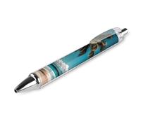 1 Pack Retractable Black Ballpoint Pens for Smooth Writing 0.5mm Fine Point Fineliner Refillable Quick Dry Gel Ink Palm Tree Hawaii Beach Rollerball Pens Comfort Grip for Journaling Note Taking