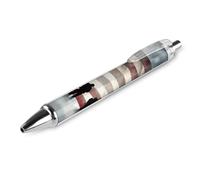 1 Pack Retractable Black Ballpoint Pens for Smooth Writing 0.5mm Fine Point Fineliner Refillable Quick Dry Gel Ink American Flag Veterans Day Rollerball Pens Comfort Grip for Journaling Note Takin