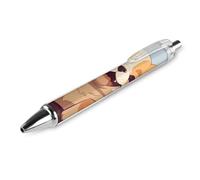1 Pack Retractable Black Ballpoint Pens for Smooth Writing 0.5mm Fine Point Fineliner Refillable Quick Dry Gel Ink Cartoon Shiba Inu Dog Rollerball Pens Comfort Grip for Journaling Note Taking