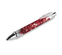 1 Pack Retractable Black Ballpoint Pens for Smooth Writing 0.5mm Fine Point Fineliner Refillable Quick Dry Gel Ink Petals Form Heart Shape Rollerball Pens Comfort Grip for Journaling Note Taking