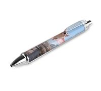 1 Pack Retractable Black Ballpoint Pens for Smooth Writing 0.5mm Fine Point Fineliner Refillable Quick Dry Gel Ink Sakura Sugar Glider Mall Rollerball Pens Comfort Grip for Journaling Note Taking