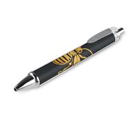 1 Pack Retractable Black Ballpoint Pens for Smooth Writing 0.5mm Fine Point Fineliner Refillable Quick Dry Gel Ink Golden Bee Insect Pattern Rollerball Pens Comfort Grip for Journaling Note Taking