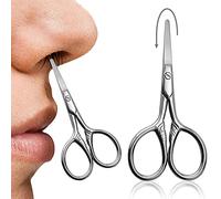 1 Pack Round Tip Nose Hair Scissors, Stainless Steel Safe Round Head Small Scissors Beard Eyebrow Facial Baby Dog Hair Cut Trimming Men and Women