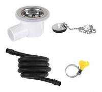 1 Pack RV Sink Drain Elbow Kit with 2M Pipe ABS Waterproof Anti-Odor Fitting for Class A Campers(Bend + Pipe)