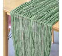 1 Pack Sage Green Cheesecloth Table Runner, 90x300cm Rustic Gauze Fabric Table Runner, Cheese Cloth Table Cloth Runner for Wedding Reeption Banquet Party Birthday Bridal Shower Events Decoration