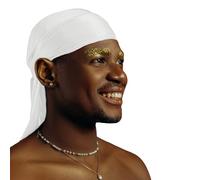 1 Pack Silk Durag for Men and Women Gift Set, Silky Satin Do Rag, White, Large