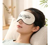 1 Pack Silk Feel Sleep Mask Goodnight Letter Adjustable Light Blocking Eye Shade Portable Travel Rest Mask