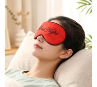 1 Pack Silk Feel Sleep Mask Goodnight Letter Adjustable Light Blocking Eye Shade Portable Travel Rest Mask