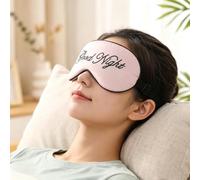 1 Pack Silk Feel Sleep Mask Goodnight Letter Adjustable Light Blocking Eye Shade Portable Travel Rest Mask