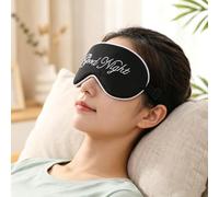1 Pack Silk Feel Sleep Mask Goodnight Letter Adjustable Light Blocking Eye Shade Portable Travel Rest Mask
