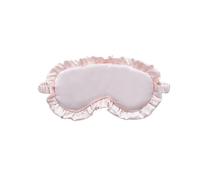1 Pack Silk Ruffle Sleeping Eye Mask Soft Sleeping Eye Mask Multi-Color Night Dream Blackout Eye Mask Help You Sleep Better(Beige)