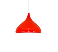 1-Pack Single Head Chandelier Macaron Color Lamp Shade American Style Creative Pendant Lamp Industrial Adjustable Cord Ceiling Light Fixtures for Restaurant Bar Coffee Dining Room Red 42CM
