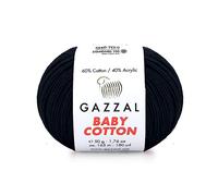 1 Pack (Skein) Gazzal Baby Cotton, 60% Cotton 40% Acrylic, Each Ball 1.76 Oz (50g) / 180 Yards (165m), DK- Worsted, Knitting Yarn, Amigurumi Yarn, Baby Yarn, 3433