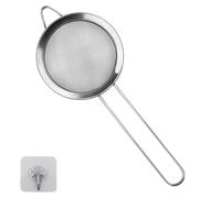 1 Pack Small Stainless Steel Fine Mesh Strainers with Kitchen Hooks,8 Cm Diameter Mini Fine Mesh Sieve Tea Strainers Kitchen Colander Sieve with Handle - Ideal for Juice Egg Tea Coffee Flour Filter