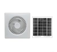 1 Pack Solar Exhaust Fan 12V 8W with Check Valve, Fireproof ABS Housing and Pure Copper Motor for High-Speed Airflow, Energy-Saving Ventilation System for Greenhouse, Chicken(6inch fan)