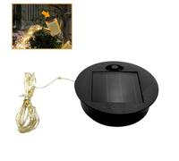 1 Pack Solar Light Replacement Tops with LED String Lights, 2.76 Inch Round Solar Panel Lantern Lid Waterproof Panel for DIY Garden Decor, Fits Watering Cans & Lanterns
