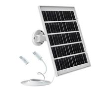 [1 Pack] Solar Panel Compatible with Eufycam 2C/2C Pro/E40/E20/2/2 Pro/E, 5V 4W Solar Panels for Camera, Continuous Power Supply, Micro USB & Type-C Port Cable, IP65 Waterproof, Secure Wall Mount