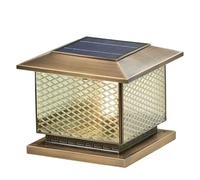 1 Pack Square Solar Post Light Outdoor Garden Villa Courtyard LED Lamp Fixture IP54 Waterproof Fence Column Lamp Modern Wall Pillar Headlight With Glass Shade Exterior Deck Decorative Lighting KNBVFHG