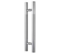 1 Pack Stainless Steel Sliding Barn Door Handle Two Sided Pull Push Handle for Shower & Shed Doors 1100mm Hole Spacing Silver T Bar Hardware for Wooden Closets