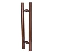 1 Pack Stainless Steel Sliding Barn Door Handle Two Sided Pull Push Handle for Shower Shed Wooden Closet T Bar Hardware (600mm Hole Spacing Rose Gold Finish)