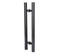 1 Pack Stainless Steel Sliding Barn Door Handle Two Sided Shower Pull Push Handle for Shed & Closet T Bar Hardware (900mm Hole Spacing Black)