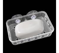 1 Pack Suction Cup Soap Dish Holder Soap Case Clear Acrylic Plastic Wall Mounted Shower Soap Holder Bathroom Kitchen Accessory Securely Holds Bar Soap, Sponge, and Toiletries