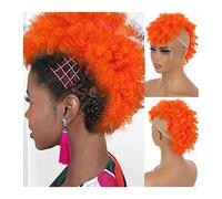 1-Pack Synthetic Bun High Ponytail Afro with Bangs Curly with Drawstring Extension Hair Clip Wigs Hair Bun Piece