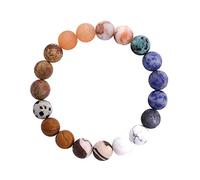 1 Pack System Bracelet 7 Chakras Natural Stone Bracelets For Women Men Stress Yoga Beads Elastic Bracelet Bangle Preppy Earrings Pack (E, One Size)