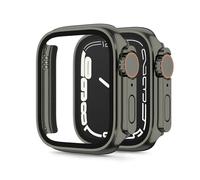 1 Pack Tempered Glass Apple Watch Screen Protector 40mm Case for Apple Watch Series 6 5 4 SE Case, Ultra Style Hard PC Full Coverage Cover HD Clear Shockproof Bumper Cover(Z-Space Gray)