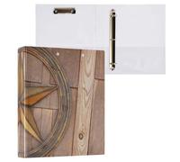 1 Pack, Three Ring Binder Clipboard Round Ring Binder Holds 1.5 in Heavy Duty Ring Binders File Folder for Supplies Print American Texas Star on Wood Wall