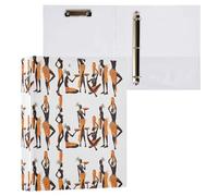 1 Pack, Three Ring Binder Clipboard Round Ring Binder Holds 1.5 in Heavy Duty Ring Binders File Folder for Supplies Print African Black Woman Classic Afro American Women